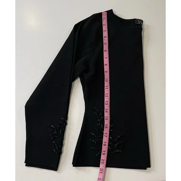 Vintage Venue Womens Beaded Sweater Medium‎ Y2K Whimsigoth Vamp Dark Fairy 90s - Picture 9 of 10